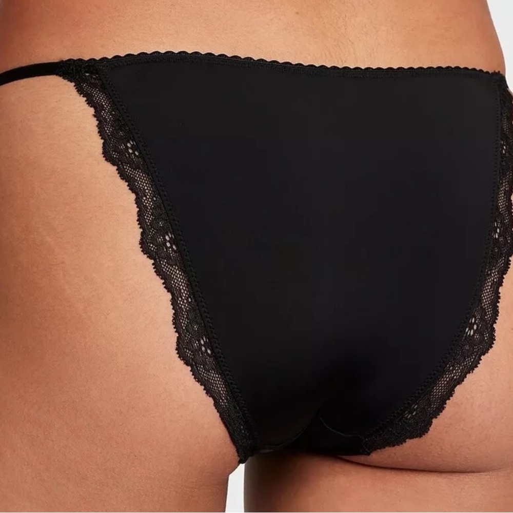 Victoria Secret DREAM ANGELS Smooth Adjustable String Bikini Panty XL Black